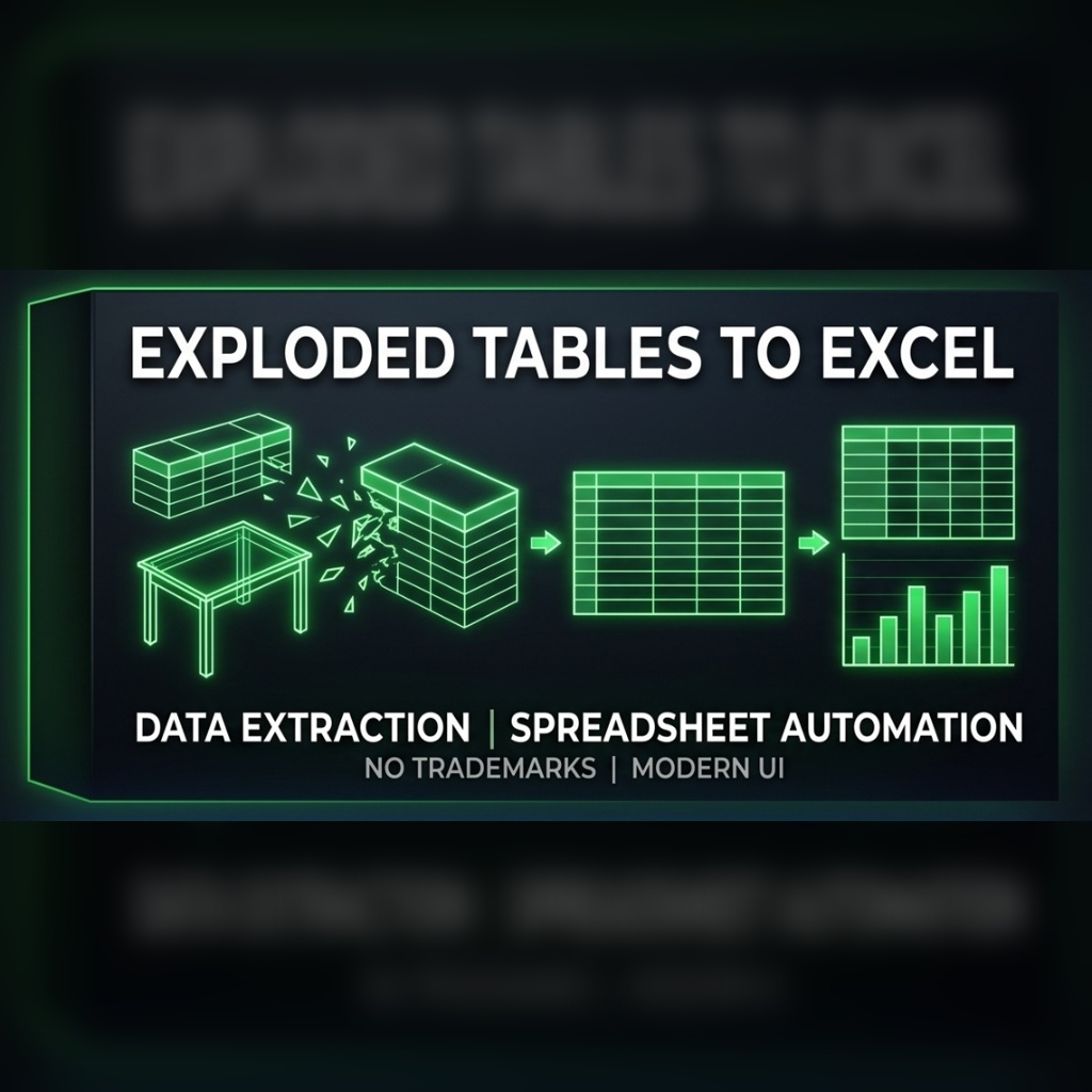 TabloAktar - Patlatılmış AutoCAD tablolarını temiz Excel listelerine çevirin.